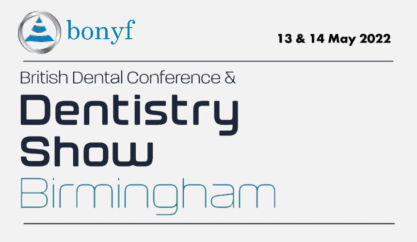 bonyf est présent et expose à la British Dental Conference & Dentistry show à Birmingham